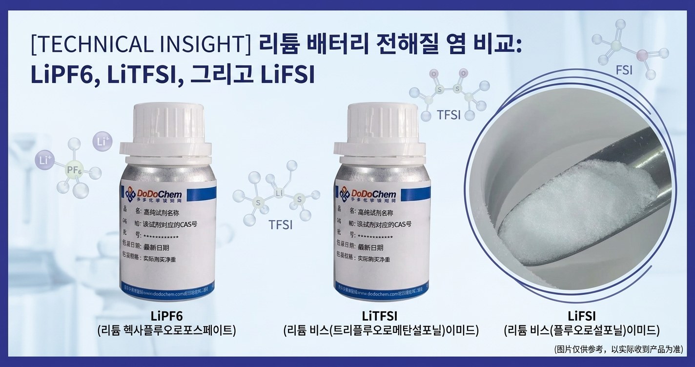 LiPF6 vs LiTFSI vs LiFSI 리튬염 비교 대표이미지