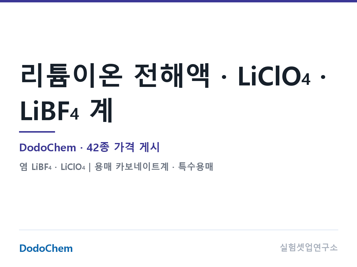 LiClO₄ · LiBF₄ 계열