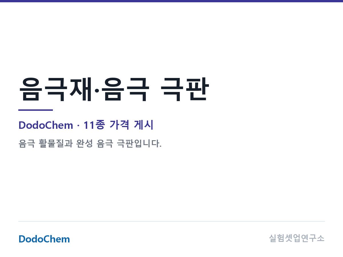 음극재·음극 극판 — DodoChem
