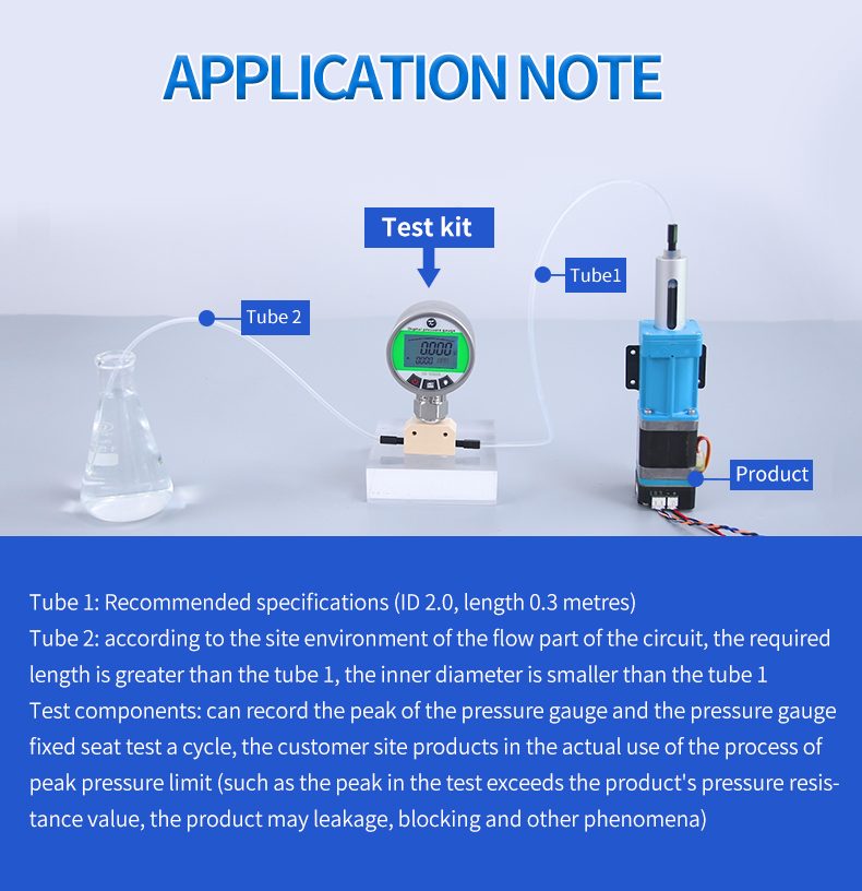 적용 예 — Tube 1 권장 ID 2.0 mm · 길이 0.3 m, Tube 2 는 Tube 1 보다 길고 내경은 작게