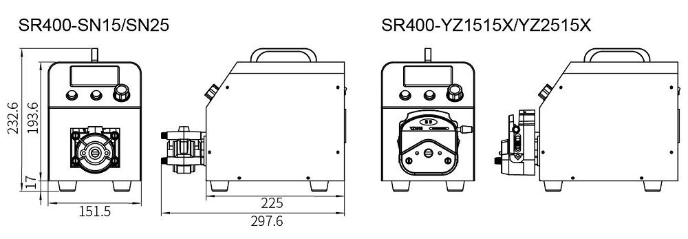 SR400 외형 치수 도면